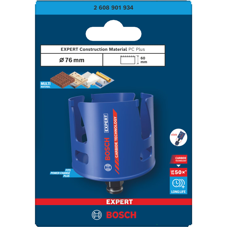 Bosch Expert Construction Material PC Plus hulsav, 76 mm