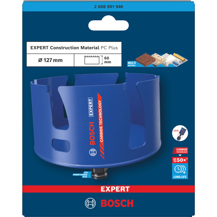 Bosch Expert Construction Material PC Plus hulsav, 127 mm