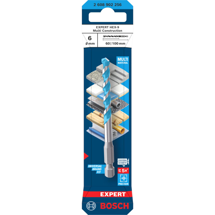 Bosch HEX-9 Multi Construct bor, 6 x 60/100 mm