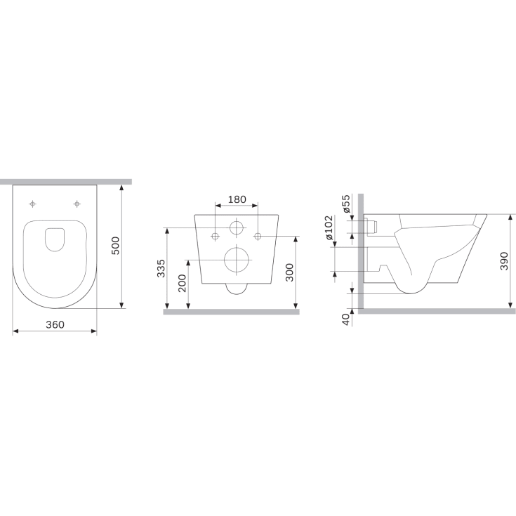 AM.PM Flash S veikghengt toalett, uten skyllekant, hvit