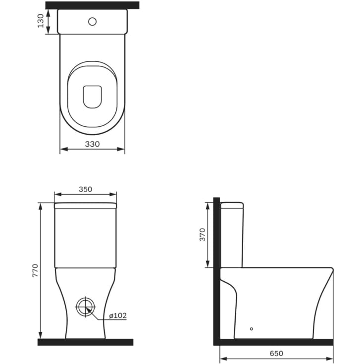 AM.PM Flash toilet, uden skyllekant, hvid