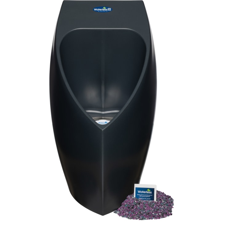 Vannløs ECO vannfri urinal i resirkulert plast m/ vertikal tapp