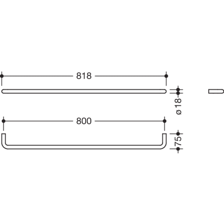 Hewi Serie 480 håndklædestang, 80 cm, børstet messing