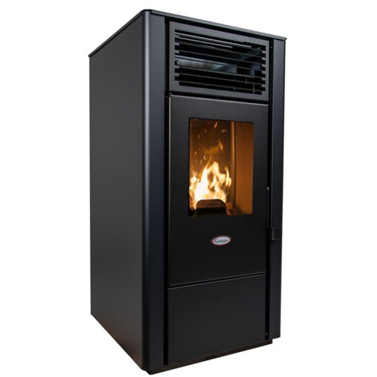 Langå Lory træpilleovn 960x460x520 mm, 8 kW, sort