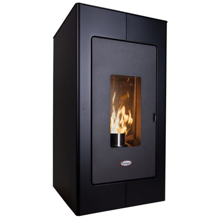 Langå Luisa træpilleovn, vand og varme, 12,6kW, sort