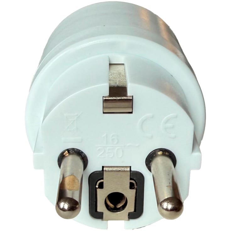 E-Line Adapter Schuko/Side-/Pind-jord til DK m/j