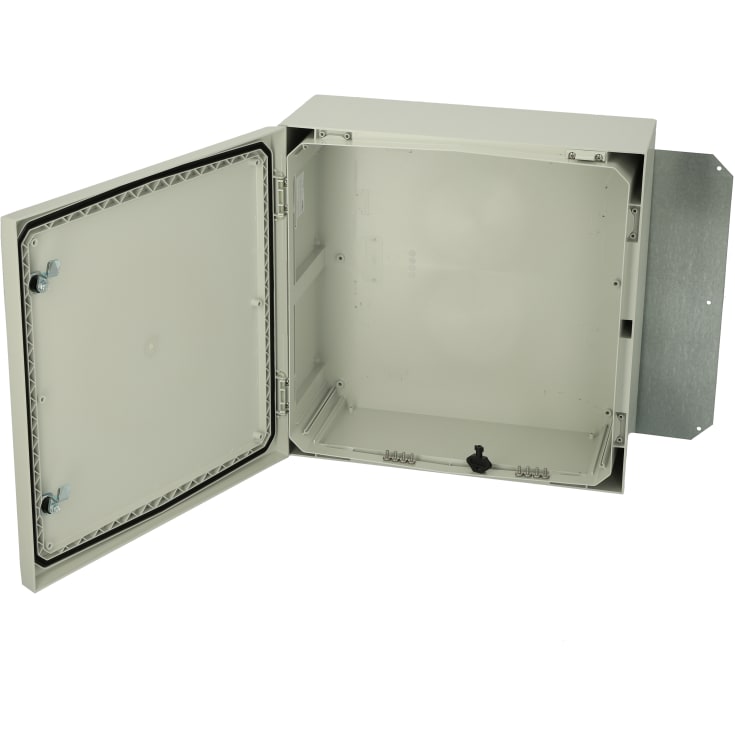 Arca Väggskåp PC 500x500x210 med grått lock 2 lås gångjärn med platta