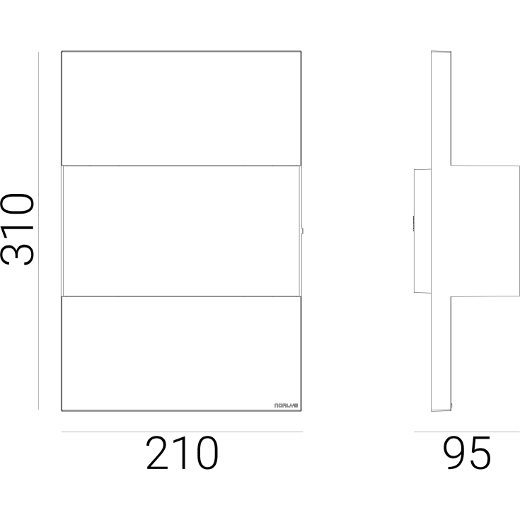 Norlys Geneve 1879 vegglampe, 8,2W, IP 65, dimbar, 3000K, aluminium