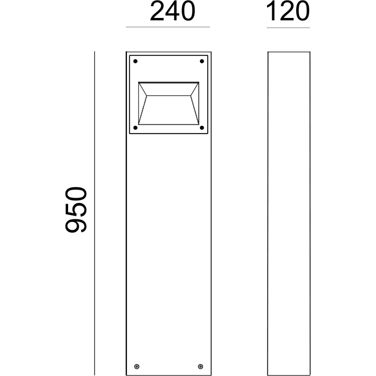 Norlys Namsos 1931 pullert, 8,4W, LED, IP65, aluminium