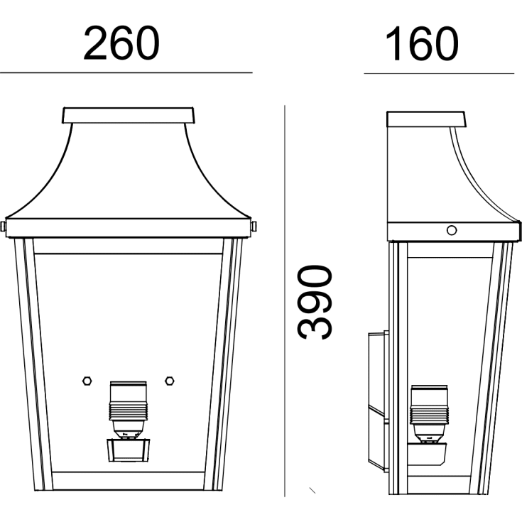 Norlys Chelsea 963 vegglampe, LED max 9W, E27, IP44, kobber
