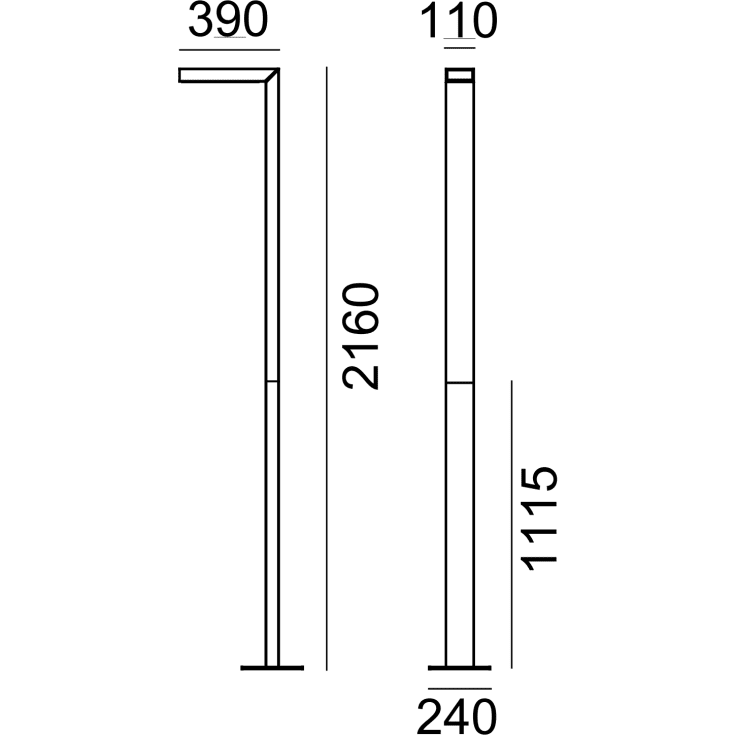 Norlys Asker 1360 stolpelampe, 12W, LED, IP55, grafitt