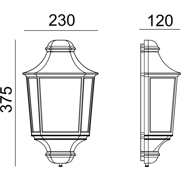 Norlys Glasgow 730 vegglampe, LED max 9W, E27, IP54, hvit