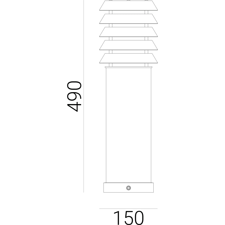Norlys Alta pullert, 8,5W LED, sort