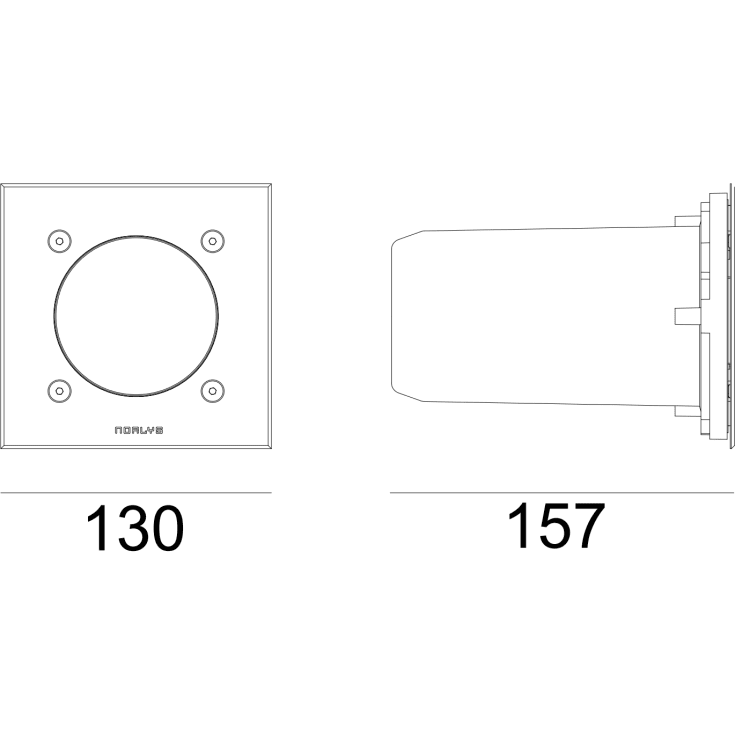 Norlys Rena firkantet model, 5,3W, frostet glass
