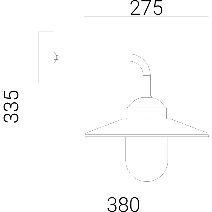 Norlys Vansbro 1920 vegglampe, LED max 9W, E27, IP55, sort