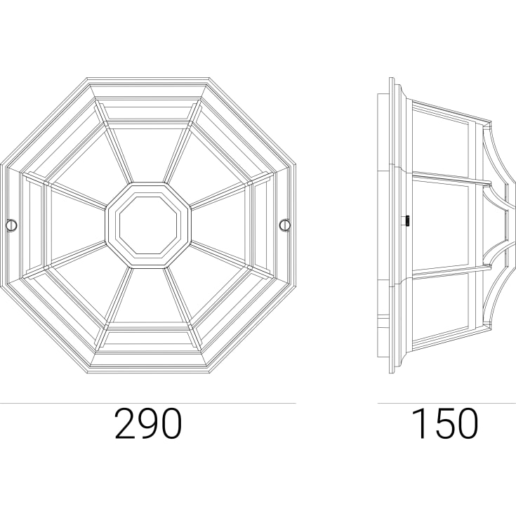 Norlys Latina 105 taklampe, LED max 9W, E27, IP44, sort