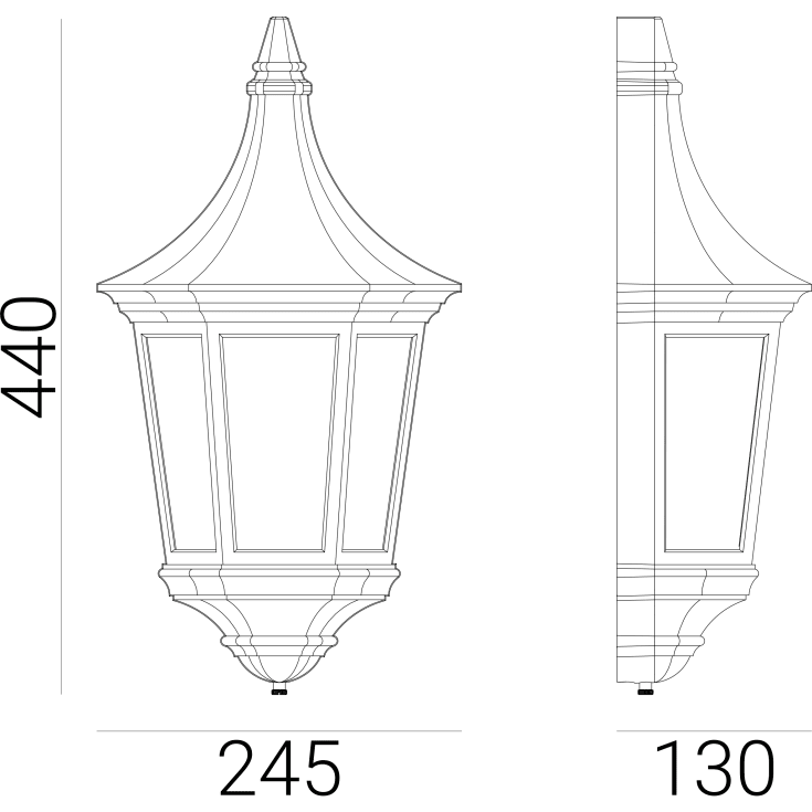 Norlys Venedig 261 vegglampe, LED max 9W, E27, IP54, sort