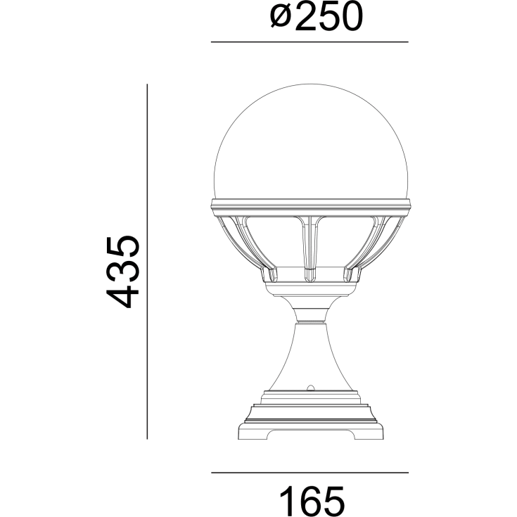 Norlys Bolgona 313 portstolpe, LED max 9W, E27, IP54, sort
