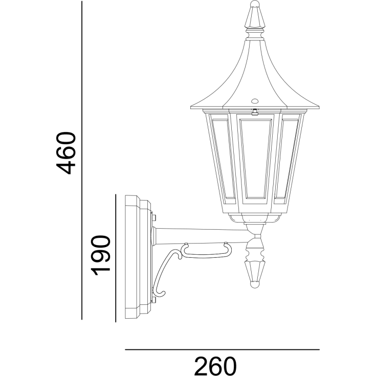 Norlys Rimini 259 vegglampe, Led max 9W, E27, IP54, hvit