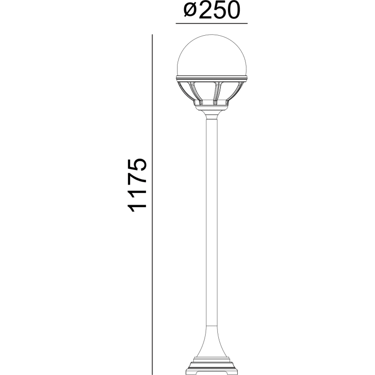 Norlys Bolgona 314 blomsterstolpe, LED max 9W, E27, IP54, sort