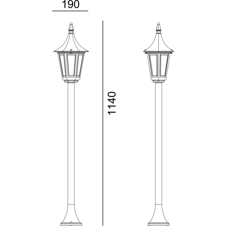 Norlys Rimini 404 portstolpe, LED max 9W, E27, IP54, hvit