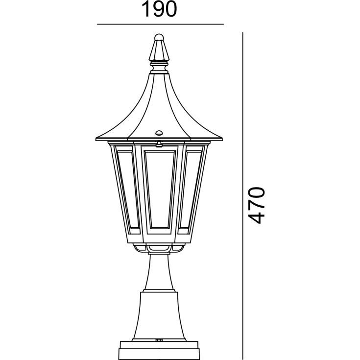 Norlys Rimini 250 portstolpe, LED max 9W, E27, IP54, hvit