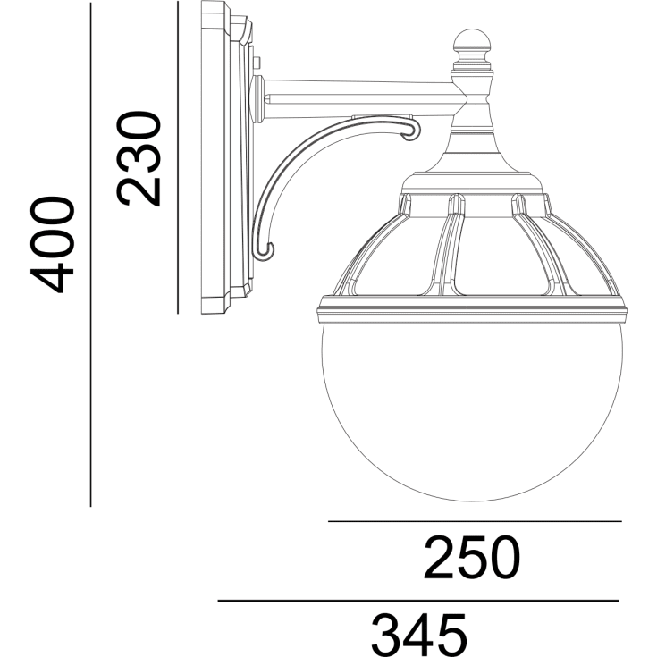 Norlys Bolgona 311 vegglampe, LED max 9W, E27, IP54, hvit