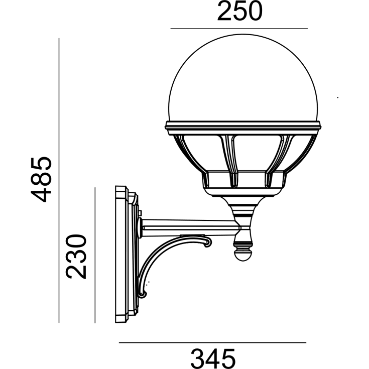 Norlys Bolgona 361 vegglampe, LED max 9W, E27, IP54, hvit