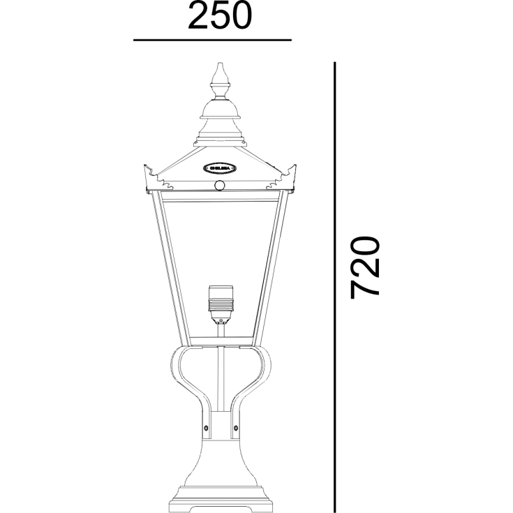 Norlys Chelsea 956 portstolpe, LED max 11W, E27, IP44, kobber