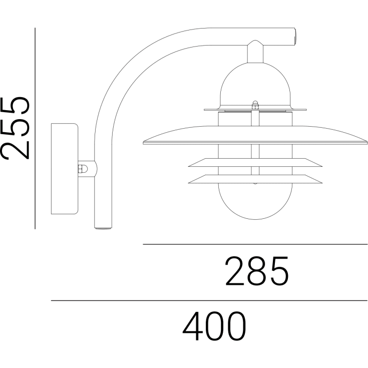 Norlys Oslo vegglampe, LED max 9W, klart glass, galvanisert