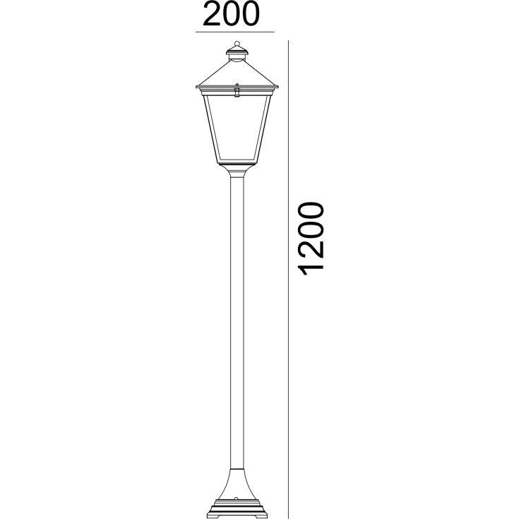 Norlys London 485 blomsterstolpe, LED max 9W, E27, IP54, hvit