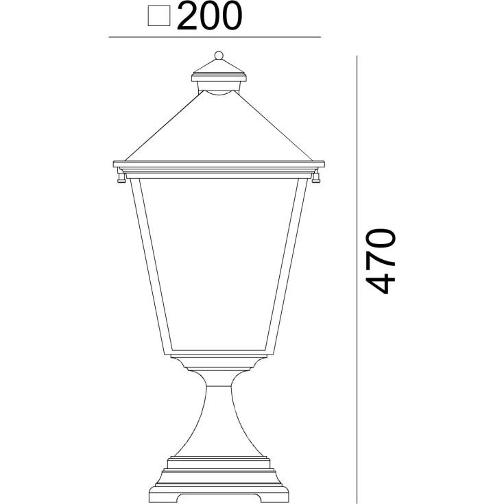Norlys London 484 portstolpe, LED max 9W, E27, IP54, hvit