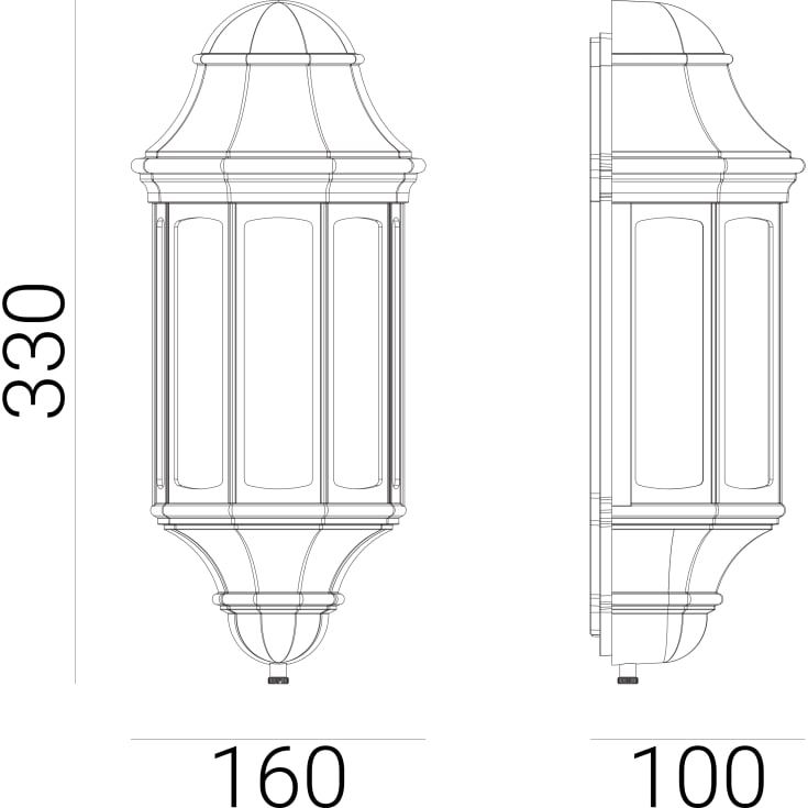 Norlys Genova 175 vegglampe, LED max 9W, E27, IP54, hvit