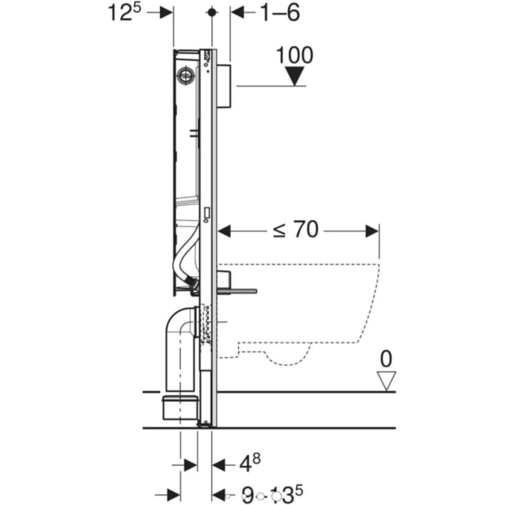 Geberit Duofix Sigma SAWA inbyggnadscistern, 112 cm