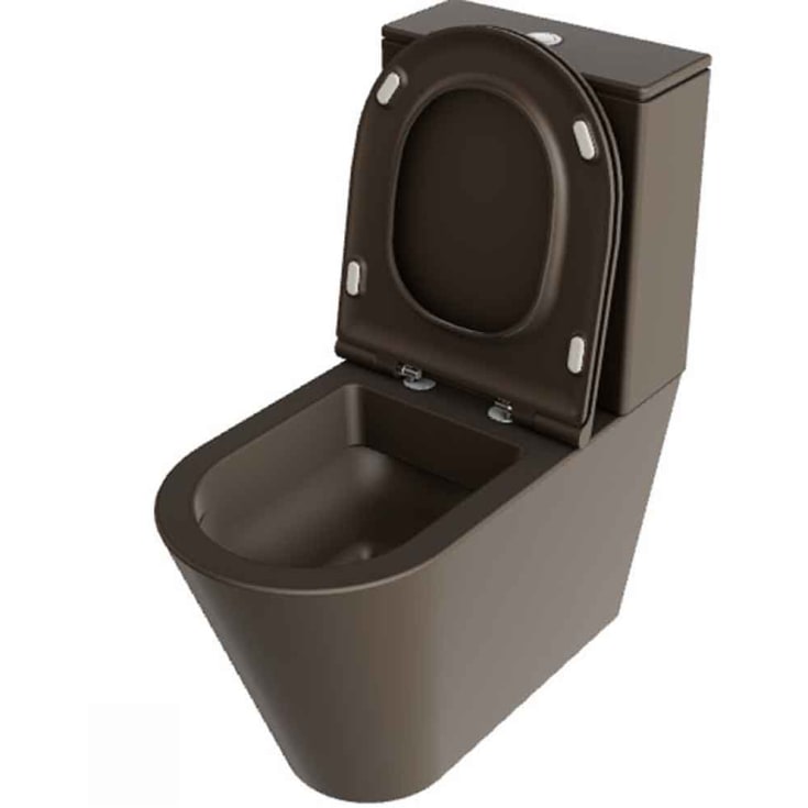 Lavabo Forma toalett, back-to-wall, uten skyllekant, matt brun
