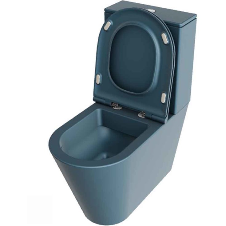 Lavabo Forma toalett, back-to-wall, uten skyllekant, matt blå