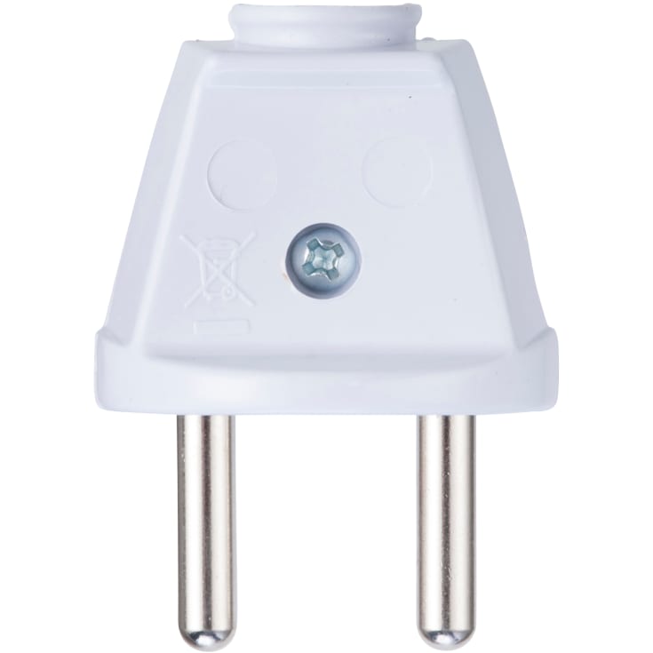 LK stikprop, rund, uden jord, hvid