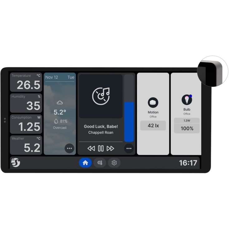 Shelly X2i vægdisplay, Bluetooth & Wi-Fi, sølv