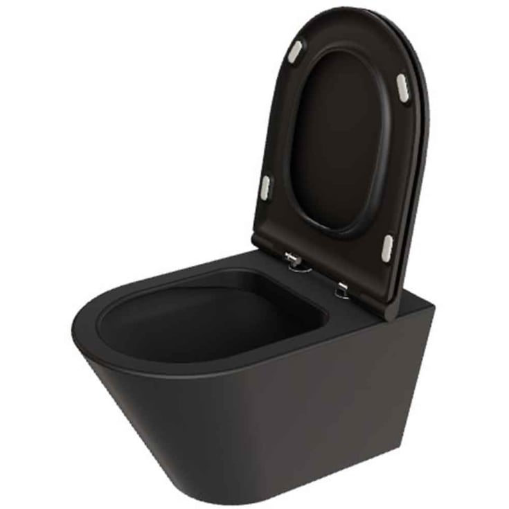 Lavabo Forma vegghengt toalett, uten skyllekant, matt sort