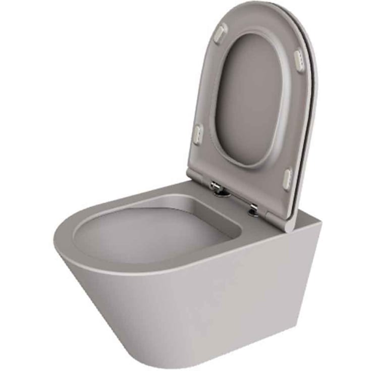 Lavabo Forma væghængt toilet, uden skyllekant, mat grå