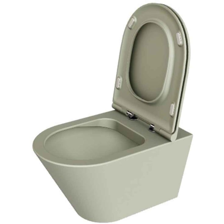 Lavabo Forma væghængt toilet, uden skyllekant, mat grøn
