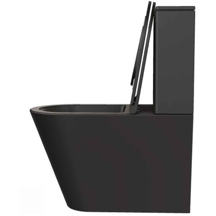 Lavabo Forma toalett, back-to-wall, uten skyllekant, matt sort