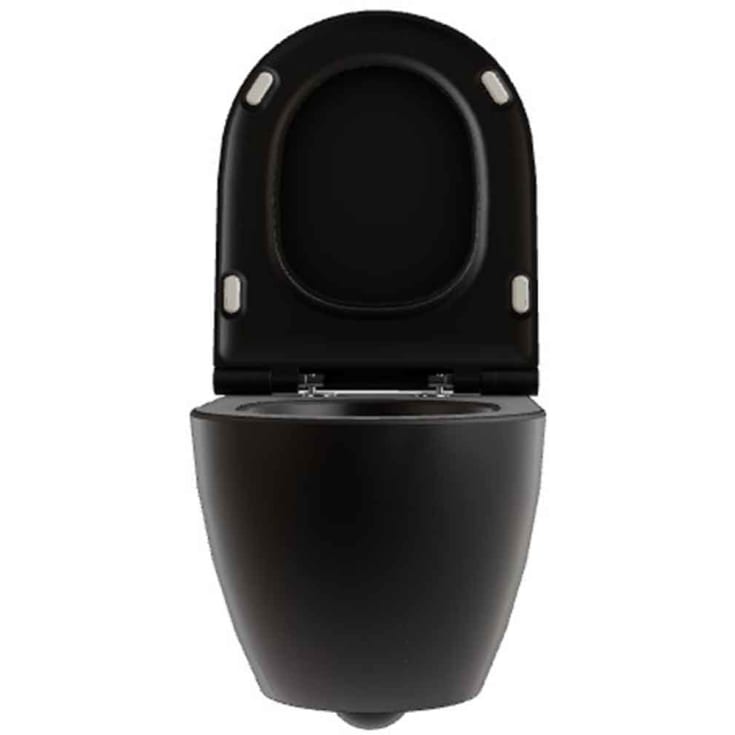 Lavabo Comoda væghængt toilet, uden skyllekant, mat sort