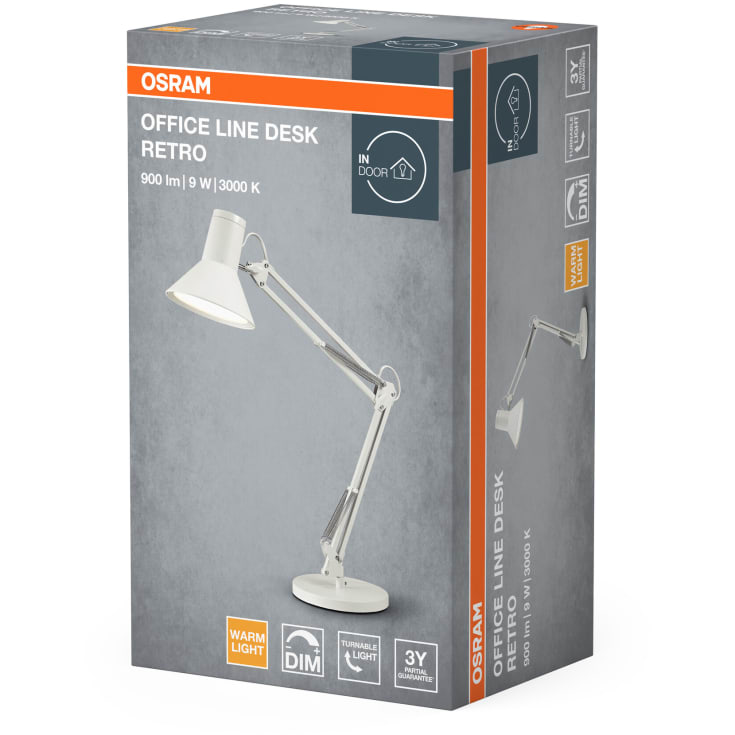 Osram Retro skrivebordslampe, hvid