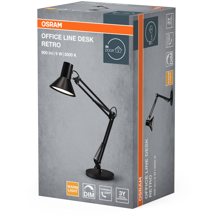 Osram Retro skrivebordslampe, sort