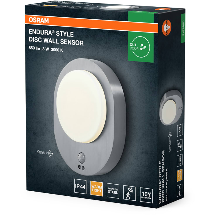 Osram Endura Style Disc udendørs væglampe med sensor