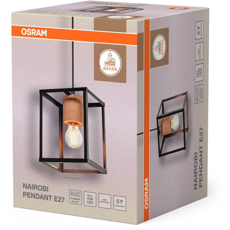 OSRAM DECOR Nairobi Pendant E27 1200mm træ/sort
