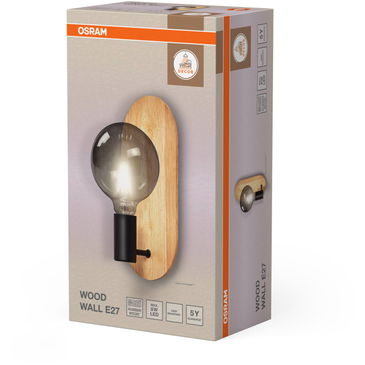 OSRAM DECOR Wood Wall E27 140mm træ/sort