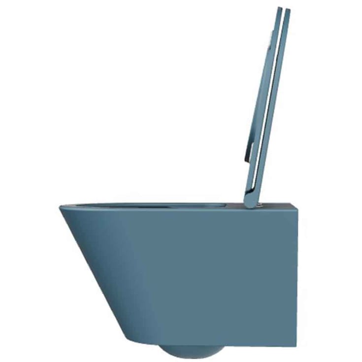 Lavabo Forma vägghängd toalett, utan spolkant, matt blå