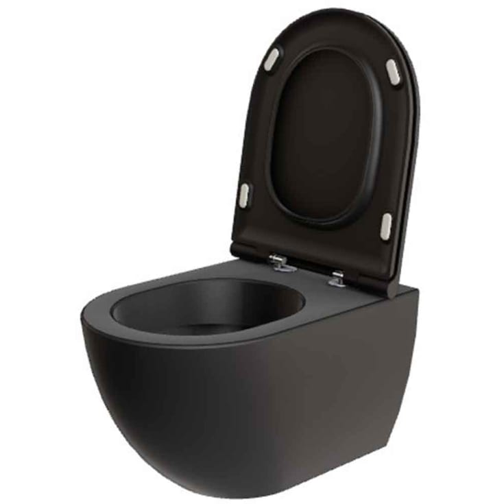 Lavabo Comoda væghængt toilet, uden skyllekant, mat sort